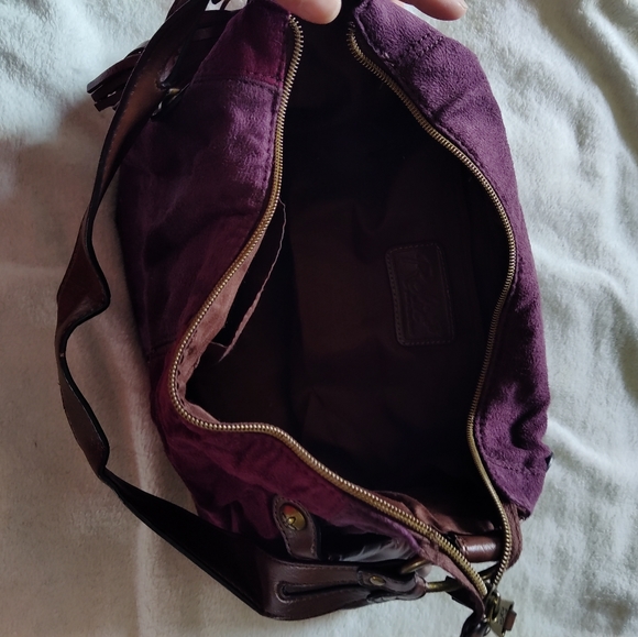 Relic Hobo Style Brown Wine Purple Purse With Tassell - Picture 2 of 5